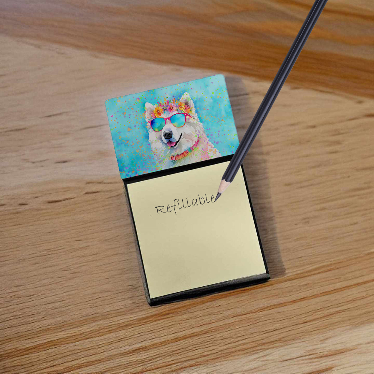 Samoyed Hippie Dawg Sticky Note Holder