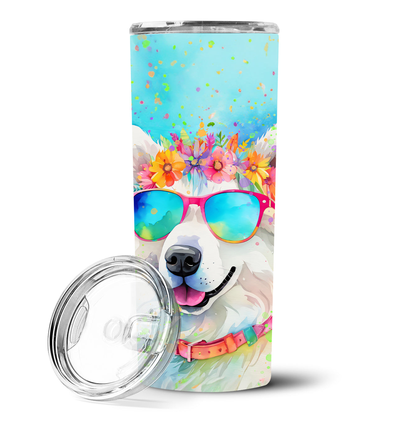 Buy this Samoyed Hippie Dawg Stainless Steel Skinny Tumbler