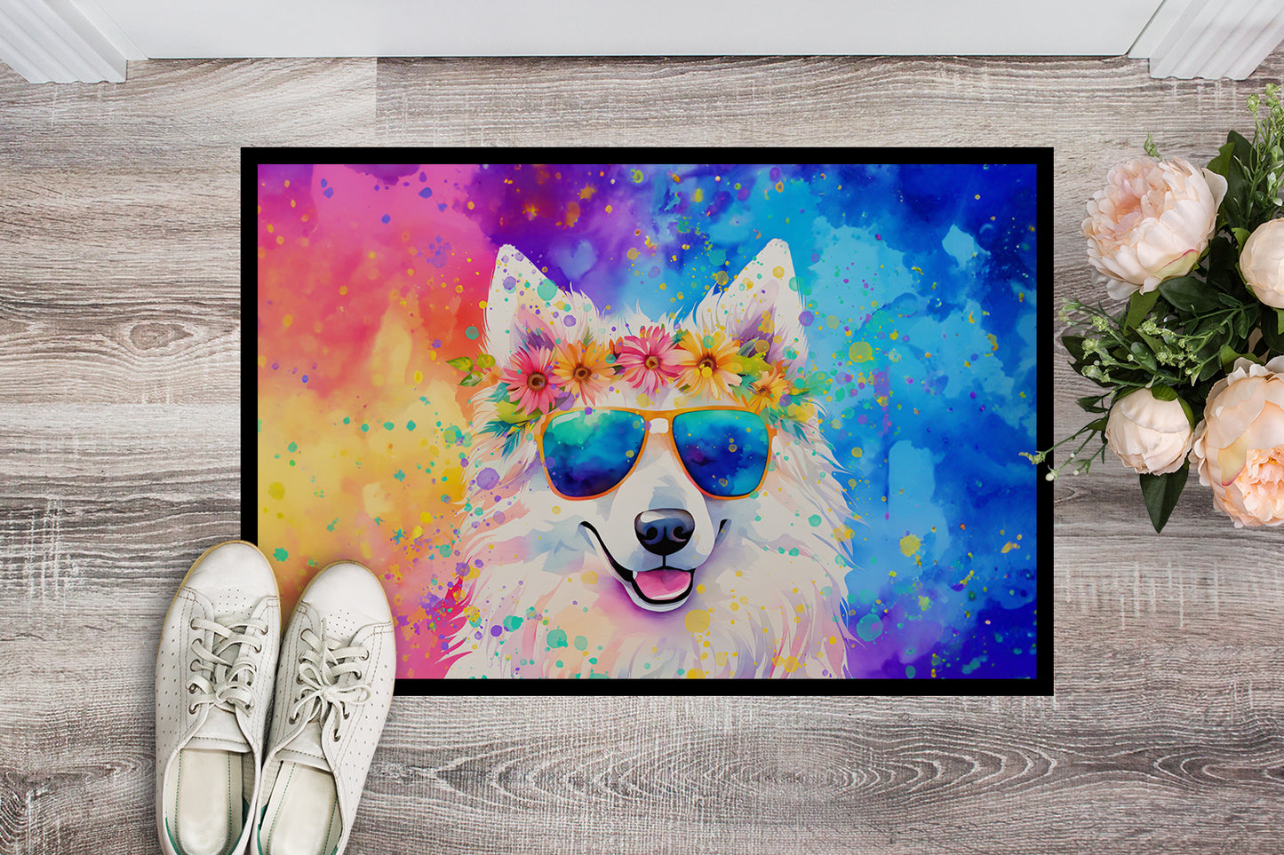 Samoyed Hippie Dawg Doormat