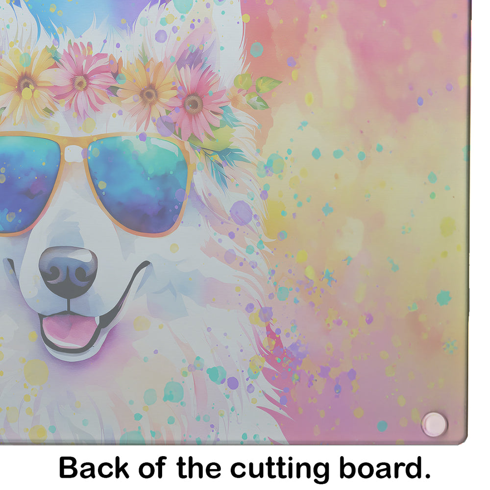 Samoyed Hippie Dawg Glass Cutting Board