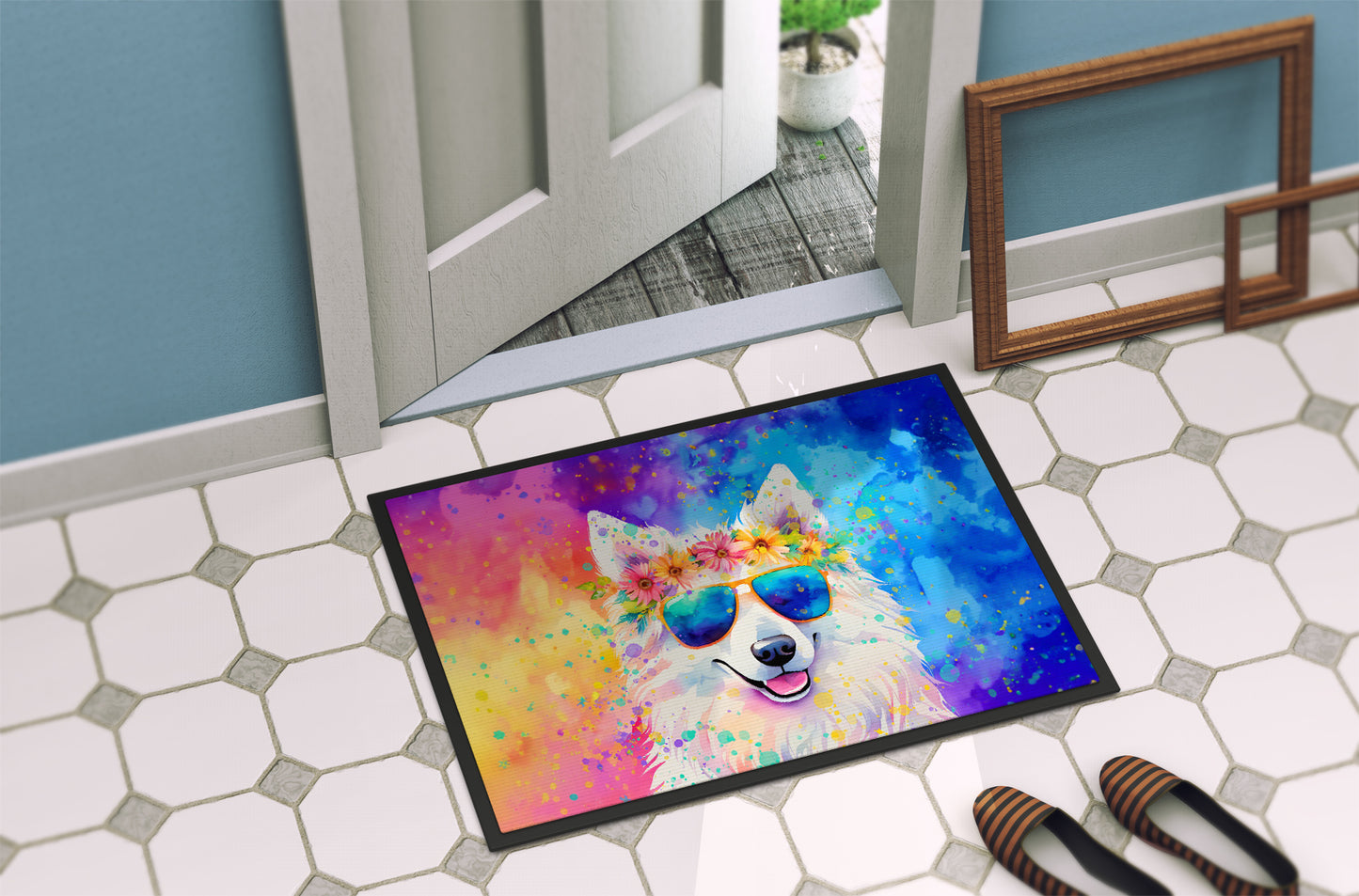 Samoyed Hippie Dawg Doormat