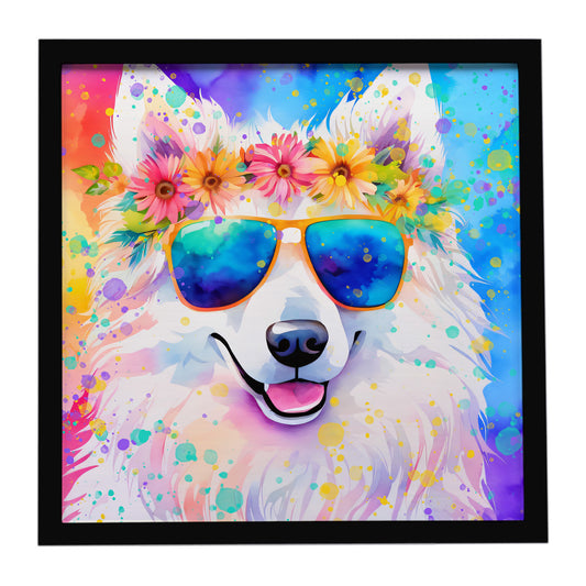 Buy this Samoyed Hippie Dawg Framed Metal Print
