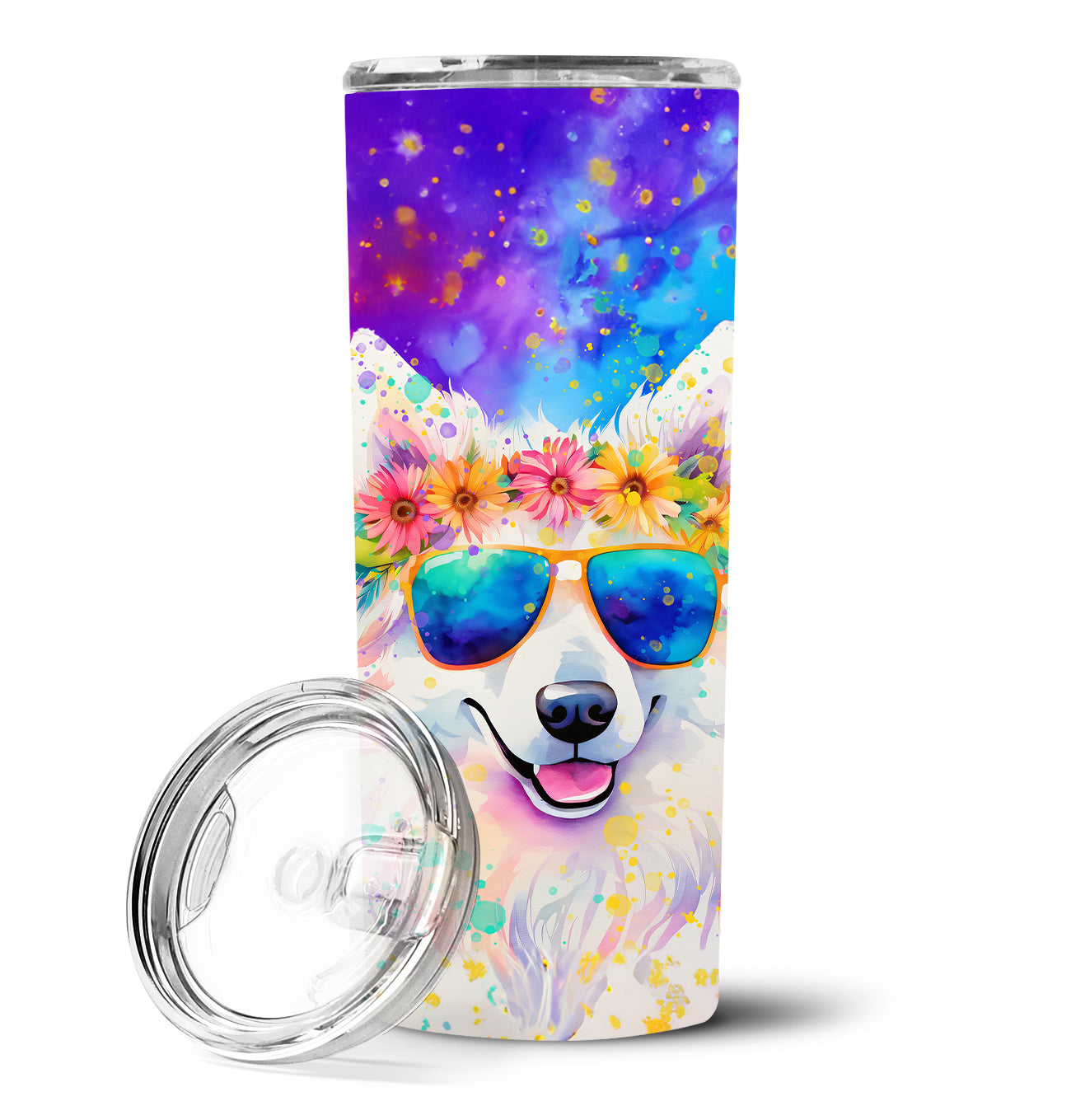 Buy this Samoyed Hippie Dawg Stainless Steel Skinny Tumbler