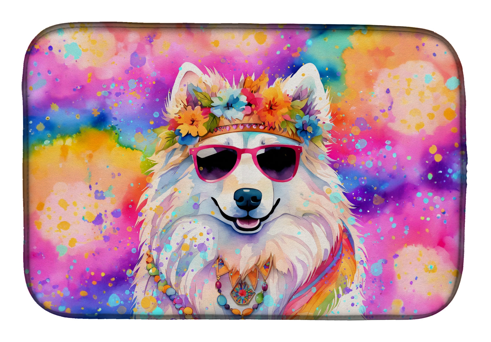 Buy this Samoyed Hippie Dawg Dish Drying Mat