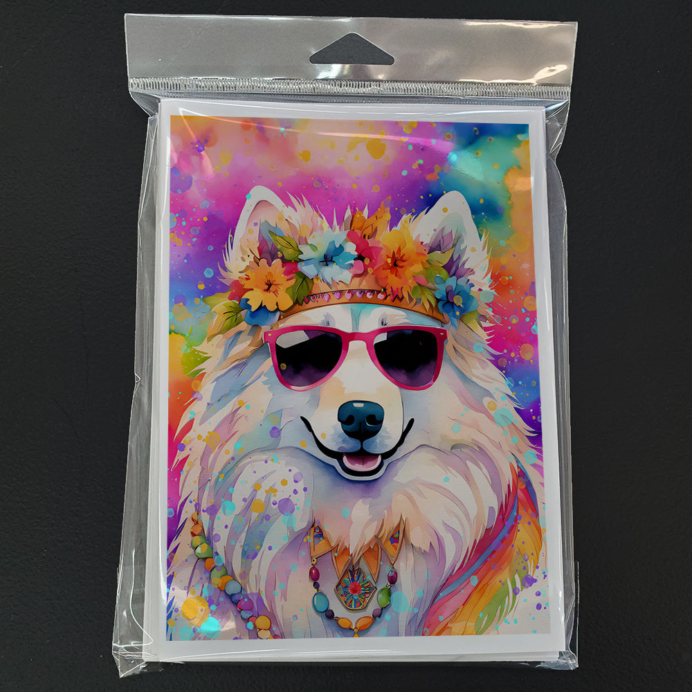 Samoyed Hippie Dawg Greeting Cards Pack of 8