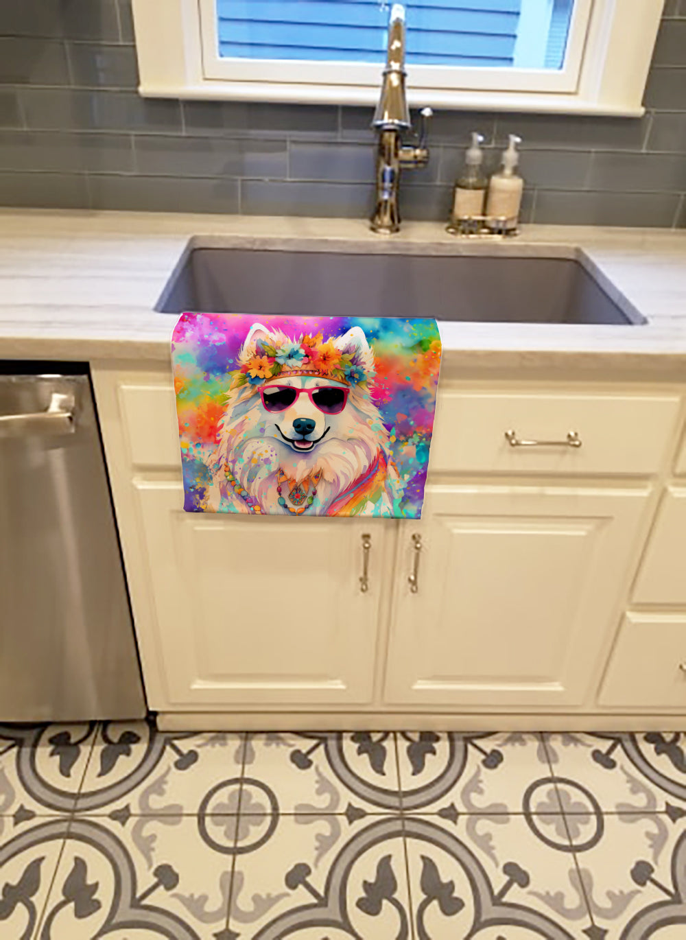 Samoyed Hippie Dawg Kitchen Towel