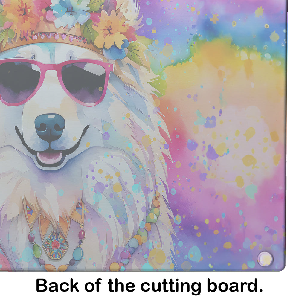 Samoyed Hippie Dawg Glass Cutting Board