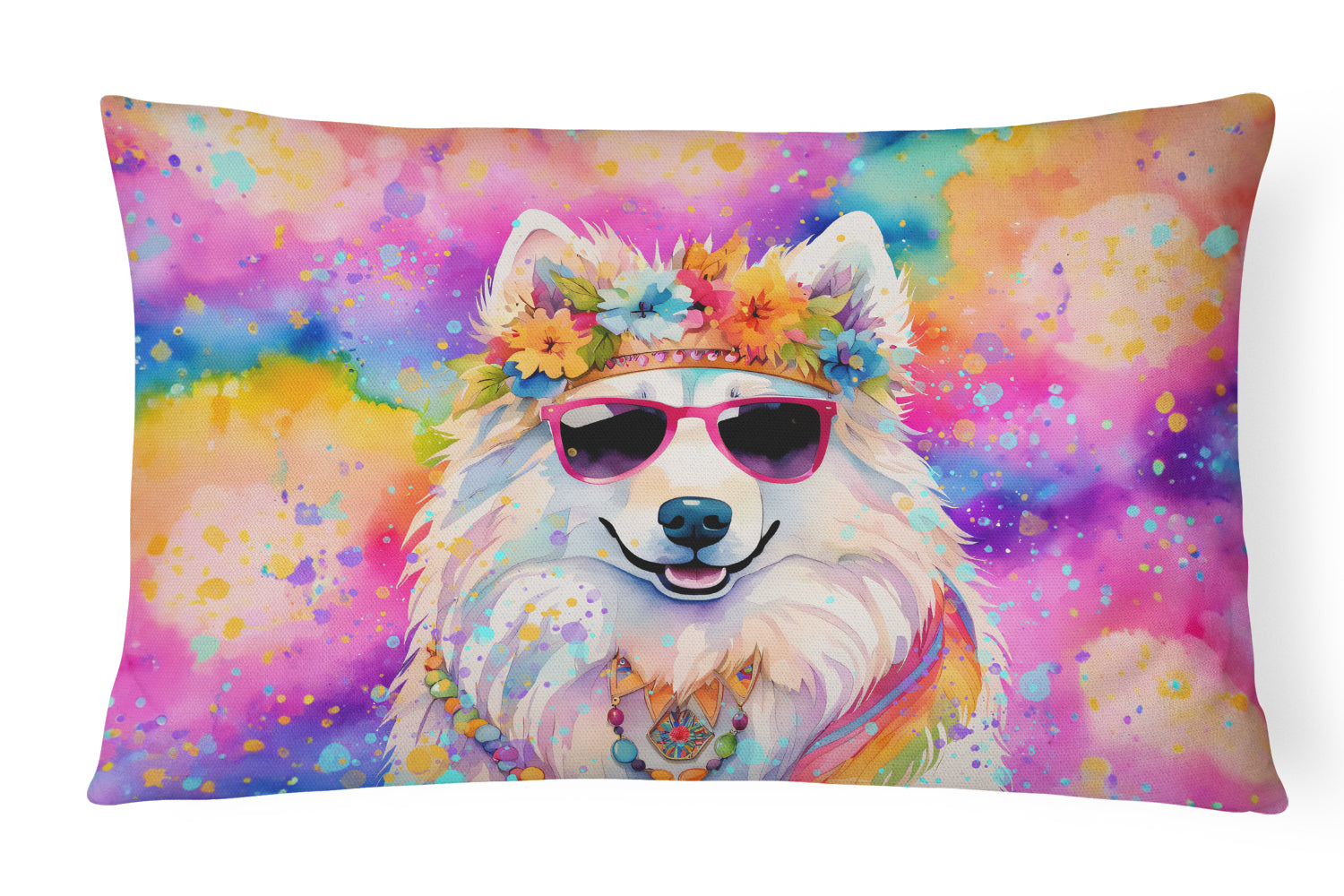 Buy this Samoyed Hippie Dawg Throw Pillow