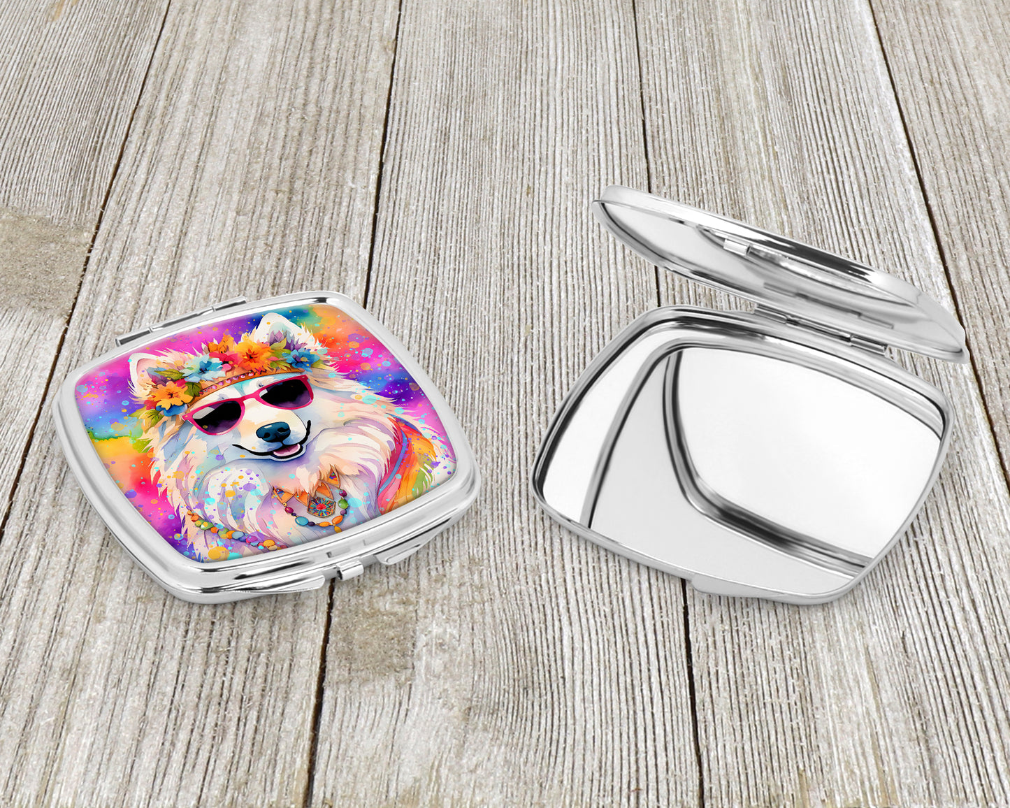 Samoyed Hippie Dawg Compact Mirror