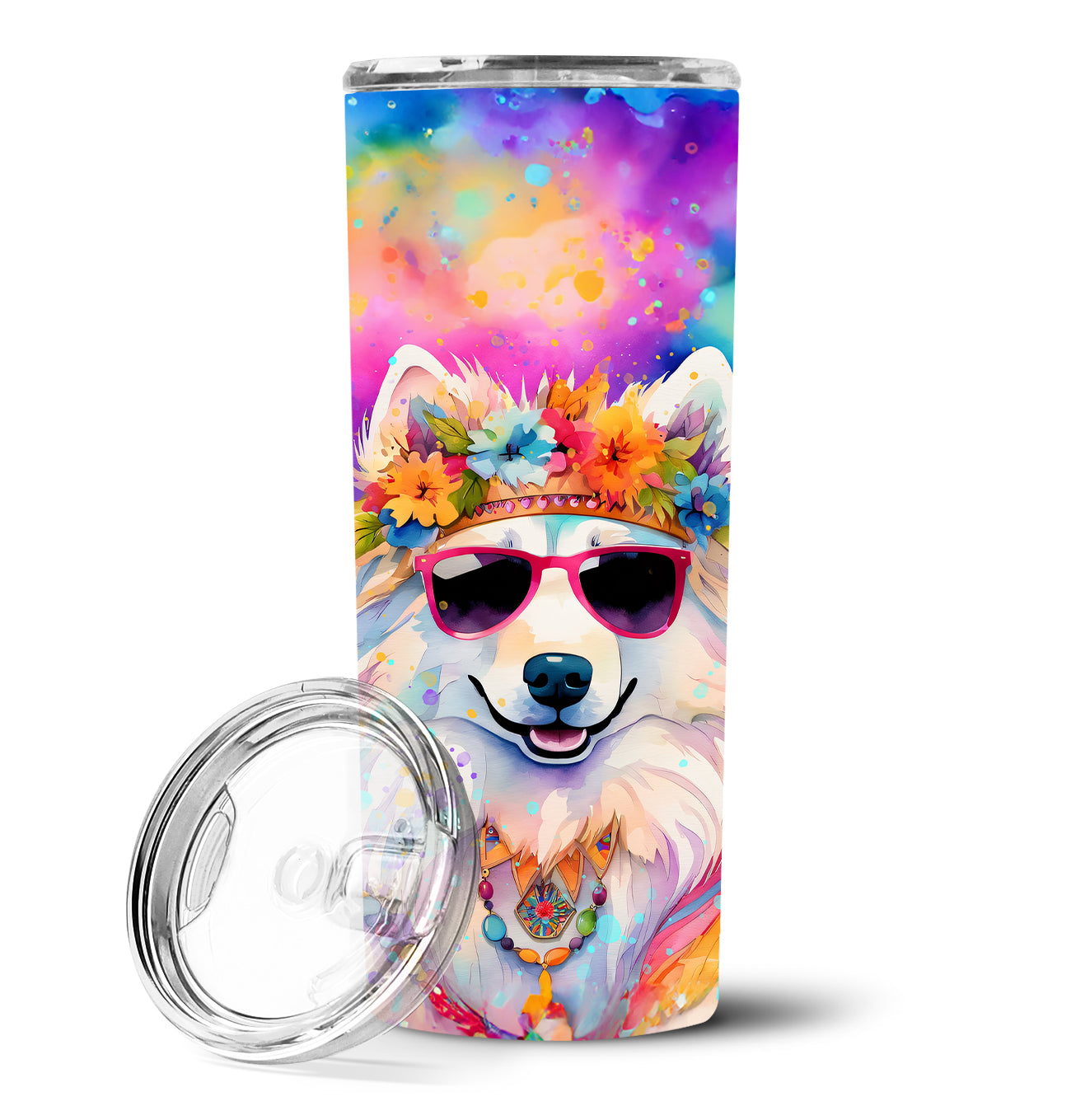 Buy this Samoyed Hippie Dawg Stainless Steel Skinny Tumbler