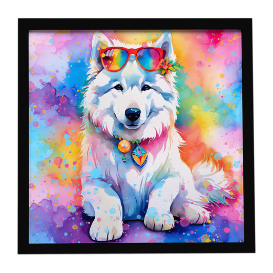 Buy this Samoyed Hippie Dawg Framed Metal Print