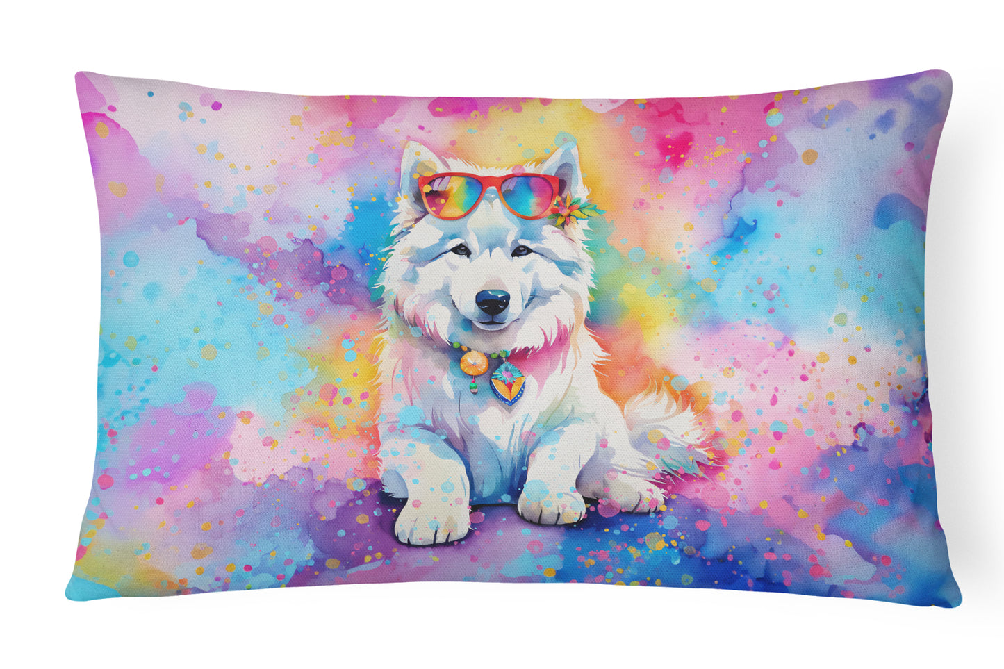 Buy this Samoyed Hippie Dawg Throw Pillow