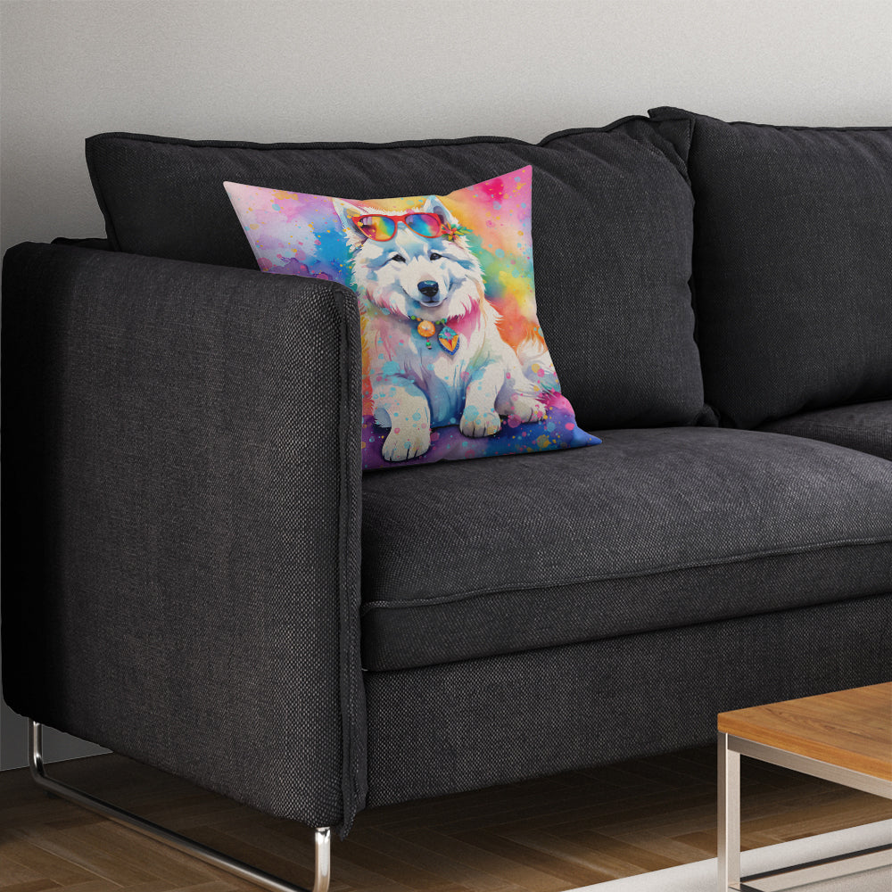 Samoyed Hippie Dawg Throw Pillow