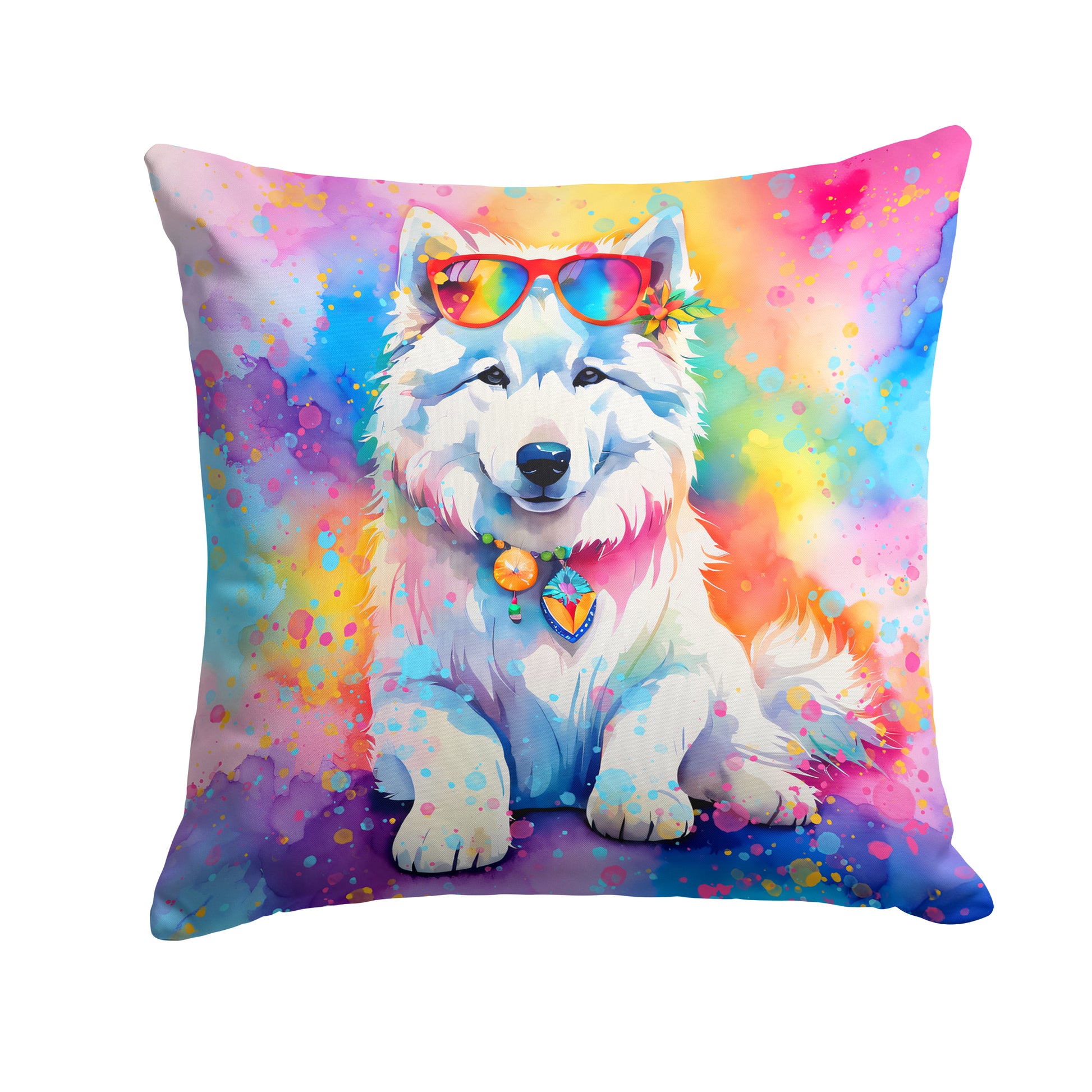 Buy this Samoyed Hippie Dawg Throw Pillow