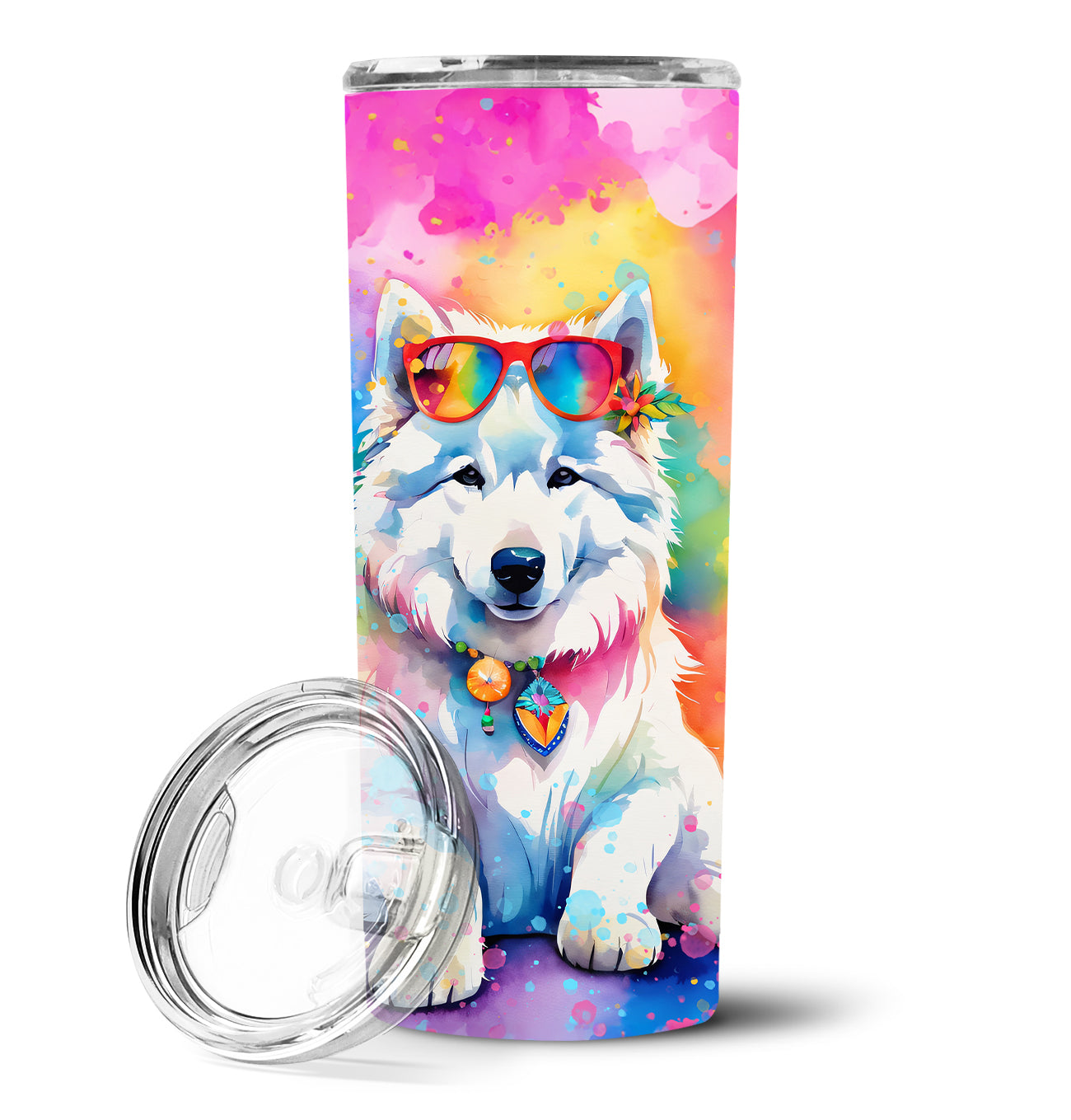 Buy this Samoyed Hippie Dawg Stainless Steel Skinny Tumbler