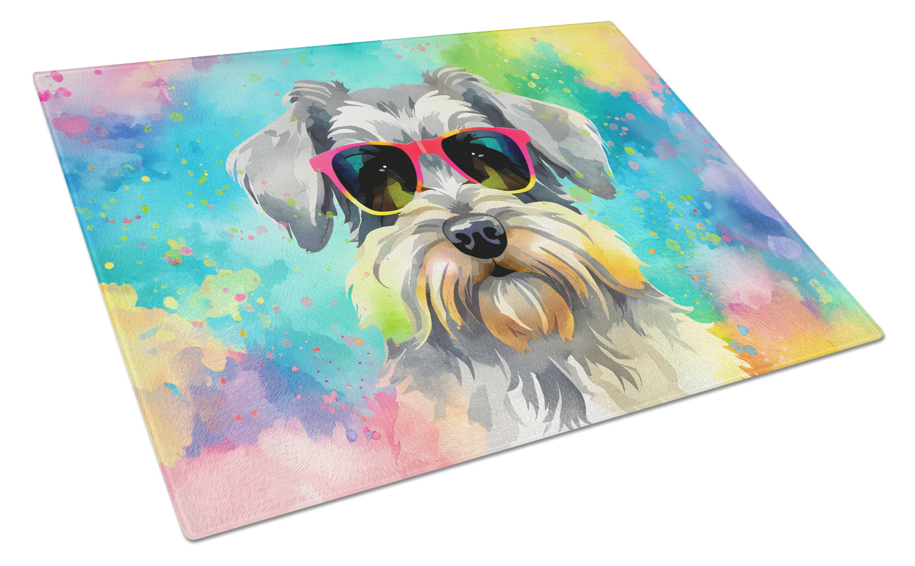 Buy this Schnauzer Hippie Dawg Glass Cutting Board