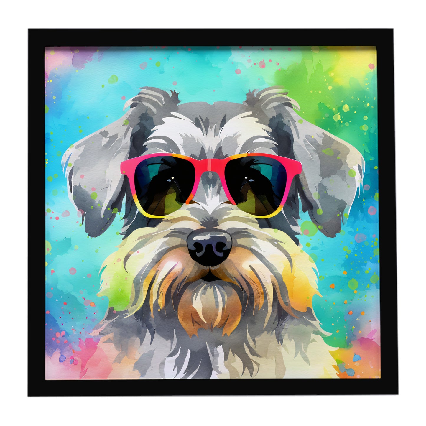 Buy this Schnauzer Hippie Dawg Framed Metal Print