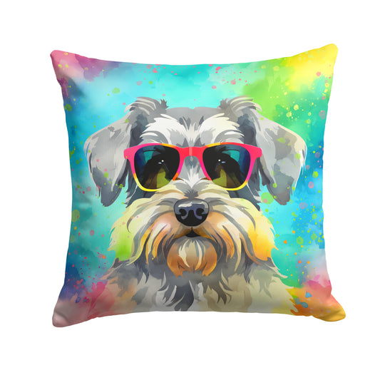 Buy this Schnauzer Hippie Dawg Throw Pillow