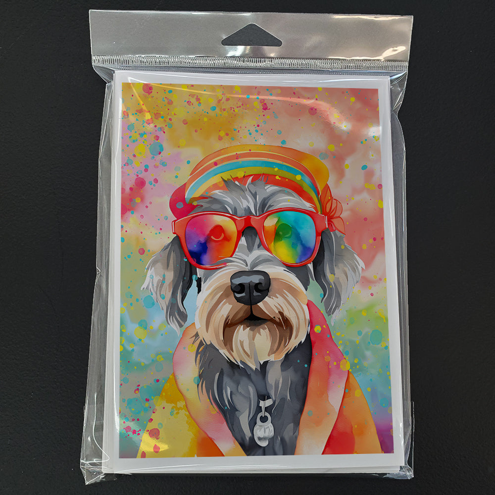 Schnauzer Hippie Dawg Greeting Cards Pack of 8