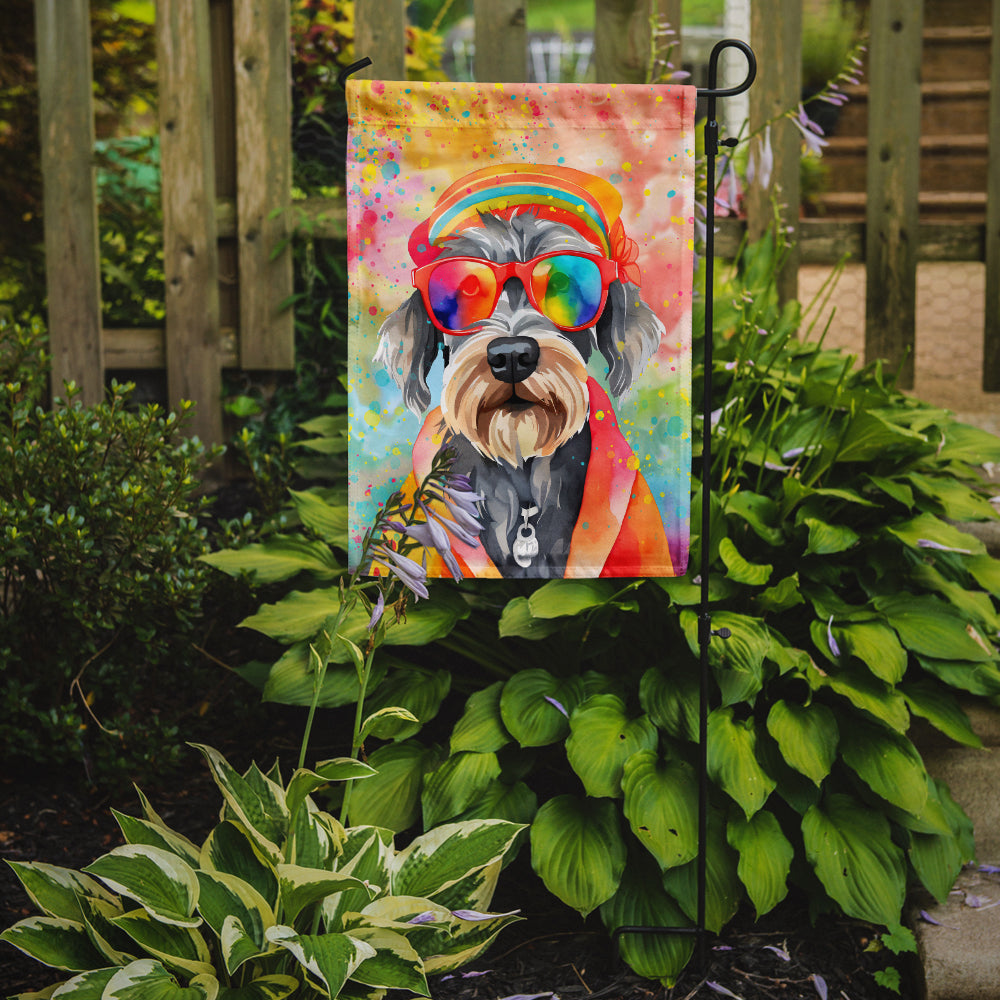 Schnauzer Hippie Dawg Garden Flag