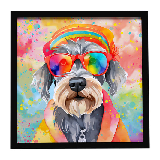 Buy this Schnauzer Hippie Dawg Framed Metal Print