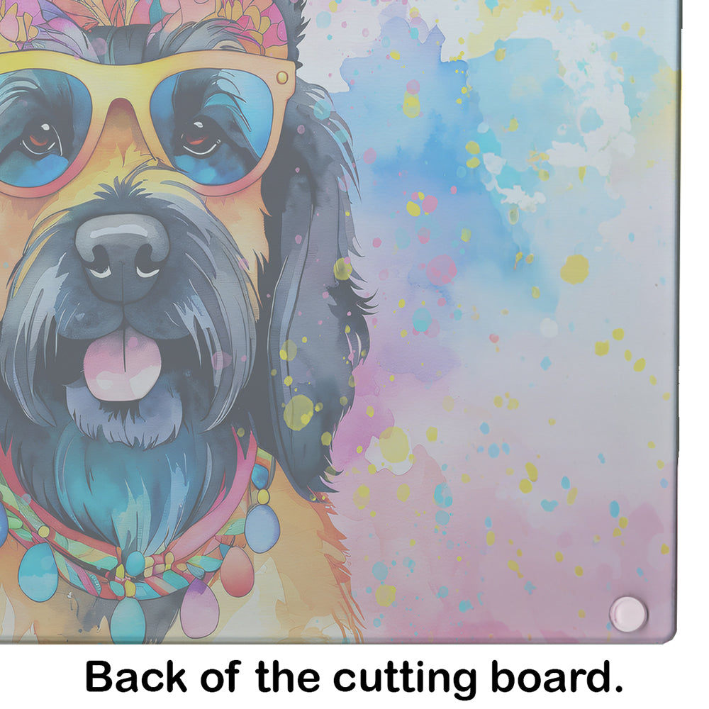 Scottish Terrier Hippie Dawg Glass Cutting Board