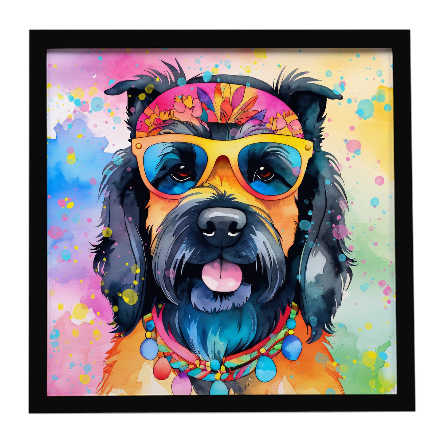Buy this Scottish Terrier Hippie Dawg Framed Metal Print