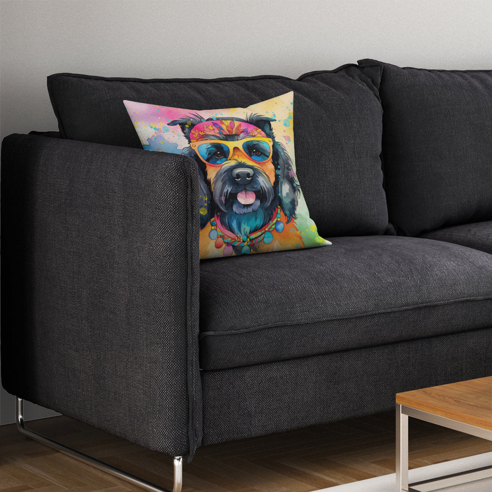 Scottish Terrier Hippie Dawg Throw Pillow