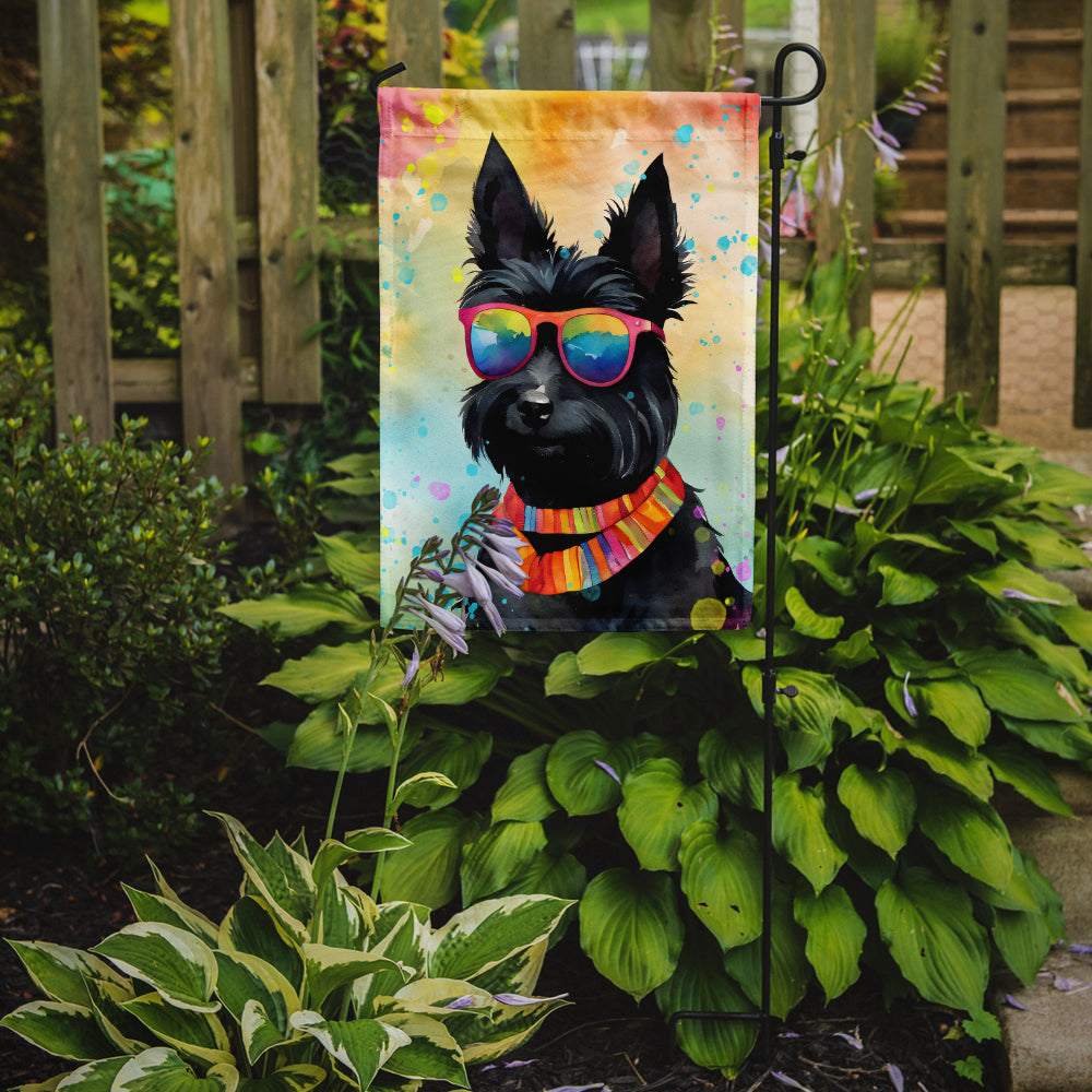 Scottish Terrier Hippie Dawg Garden Flag