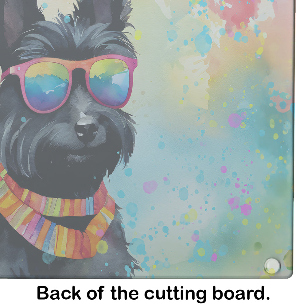 Scottish Terrier Hippie Dawg Glass Cutting Board