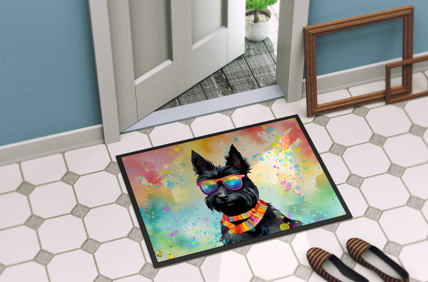 Scottish Terrier Hippie Dawg Doormat