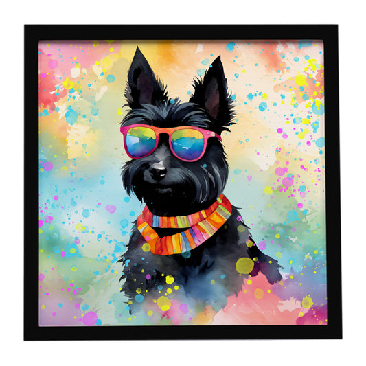 Buy this Scottish Terrier Hippie Dawg Framed Metal Print