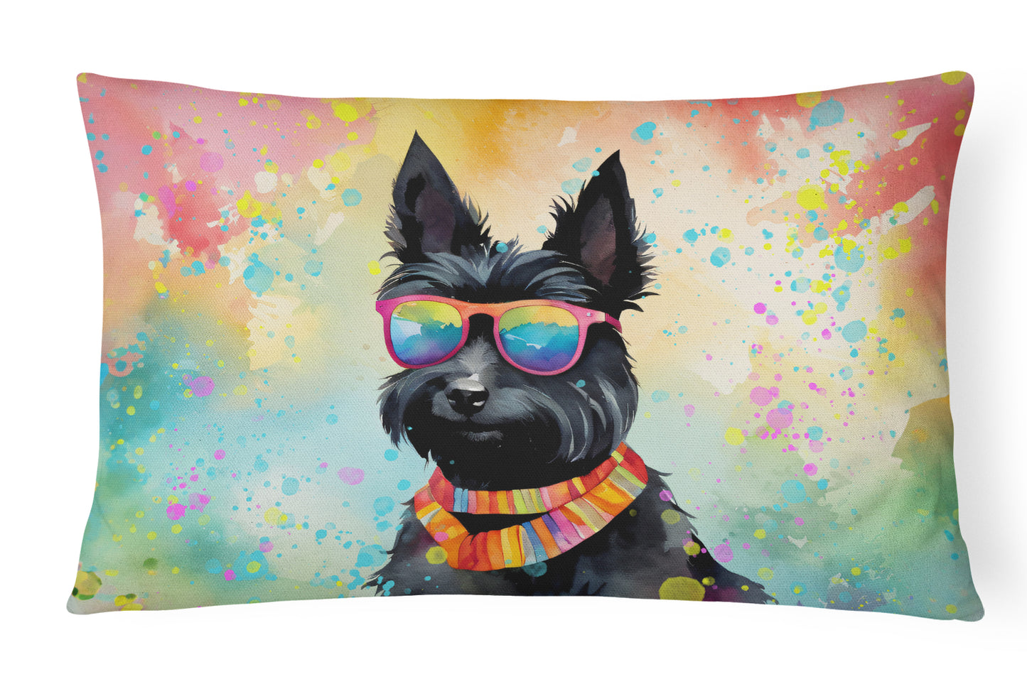 Buy this Scottish Terrier Hippie Dawg Throw Pillow