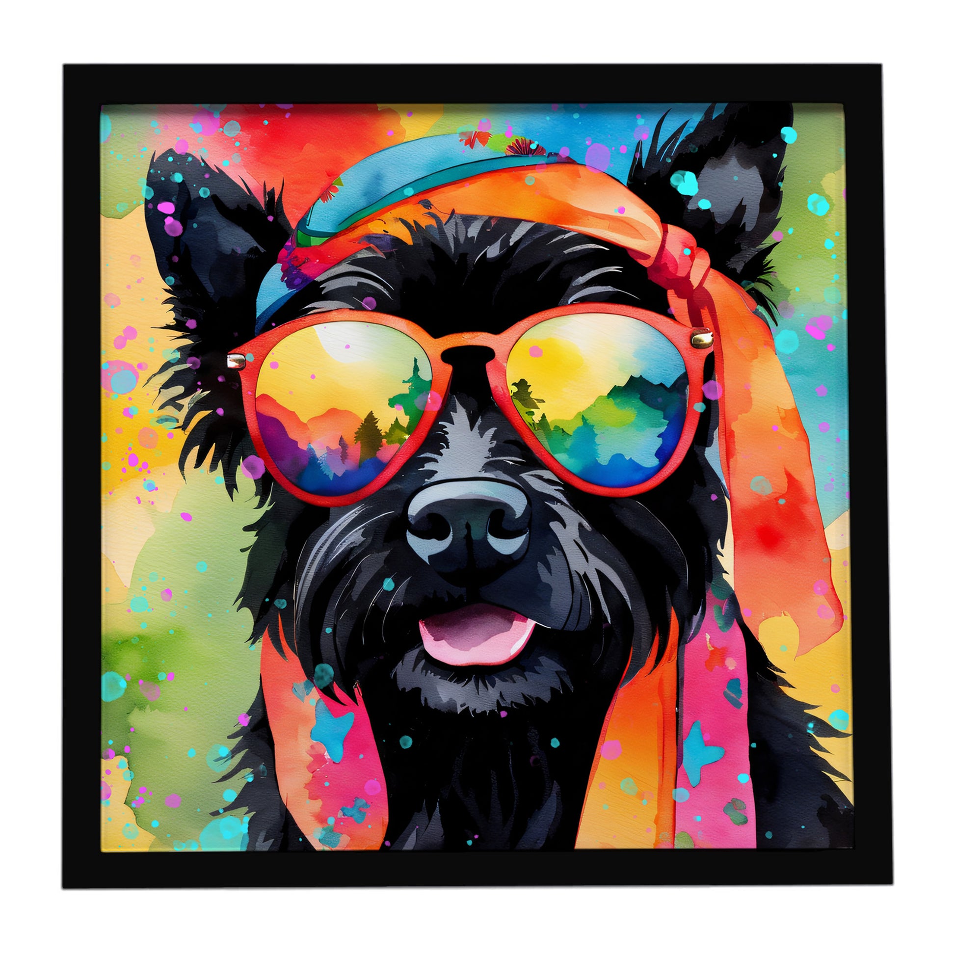Buy this Scottish Terrier Hippie Dawg Framed Metal Print