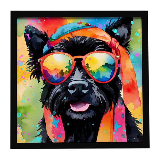 Buy this Scottish Terrier Hippie Dawg Framed Metal Print