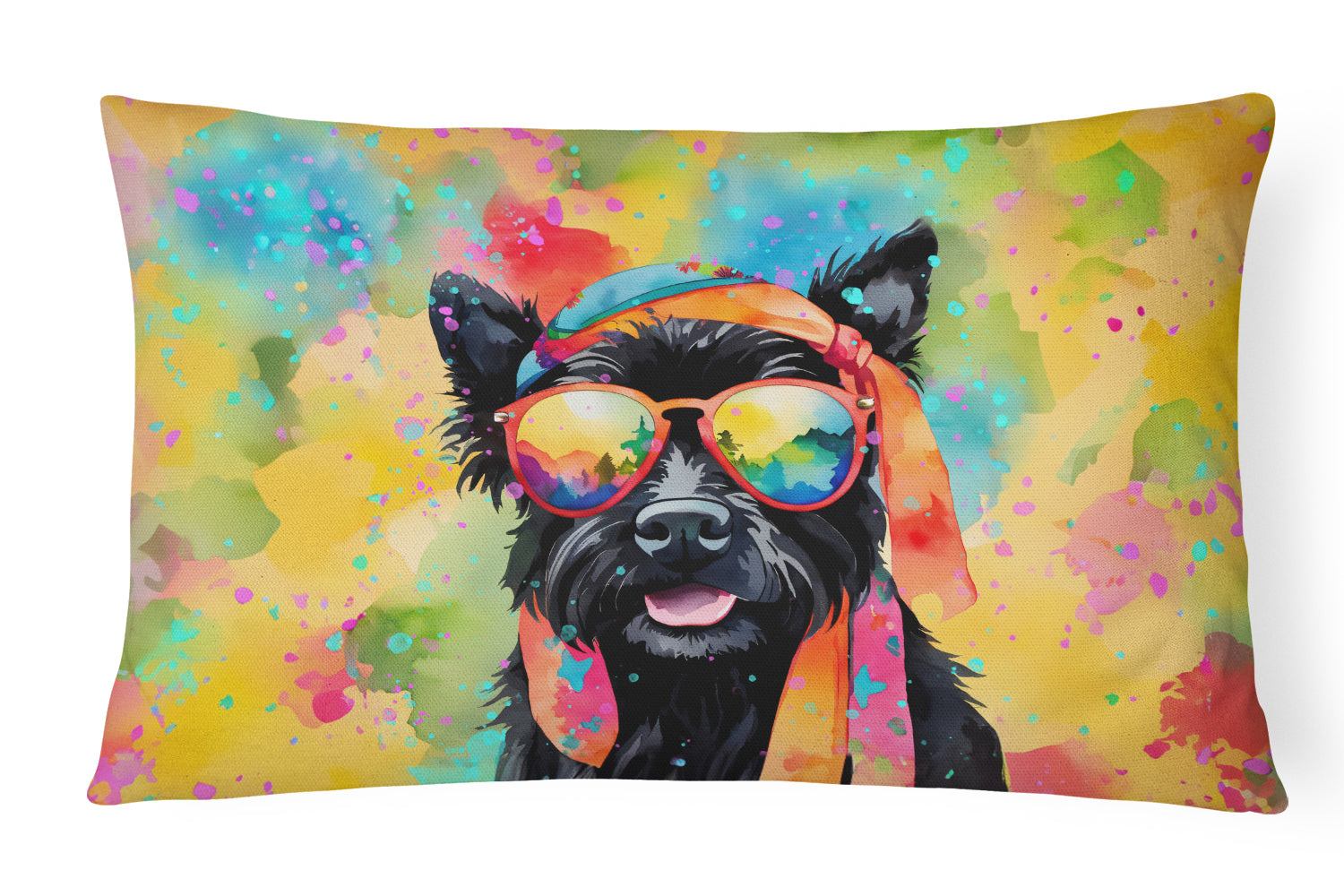 Buy this Scottish Terrier Hippie Dawg Throw Pillow