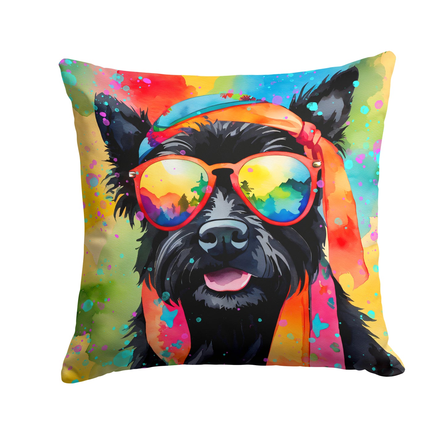 Buy this Scottish Terrier Hippie Dawg Throw Pillow