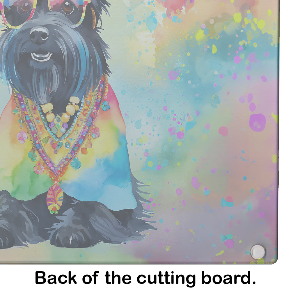 Scottish Terrier Hippie Dawg Glass Cutting Board