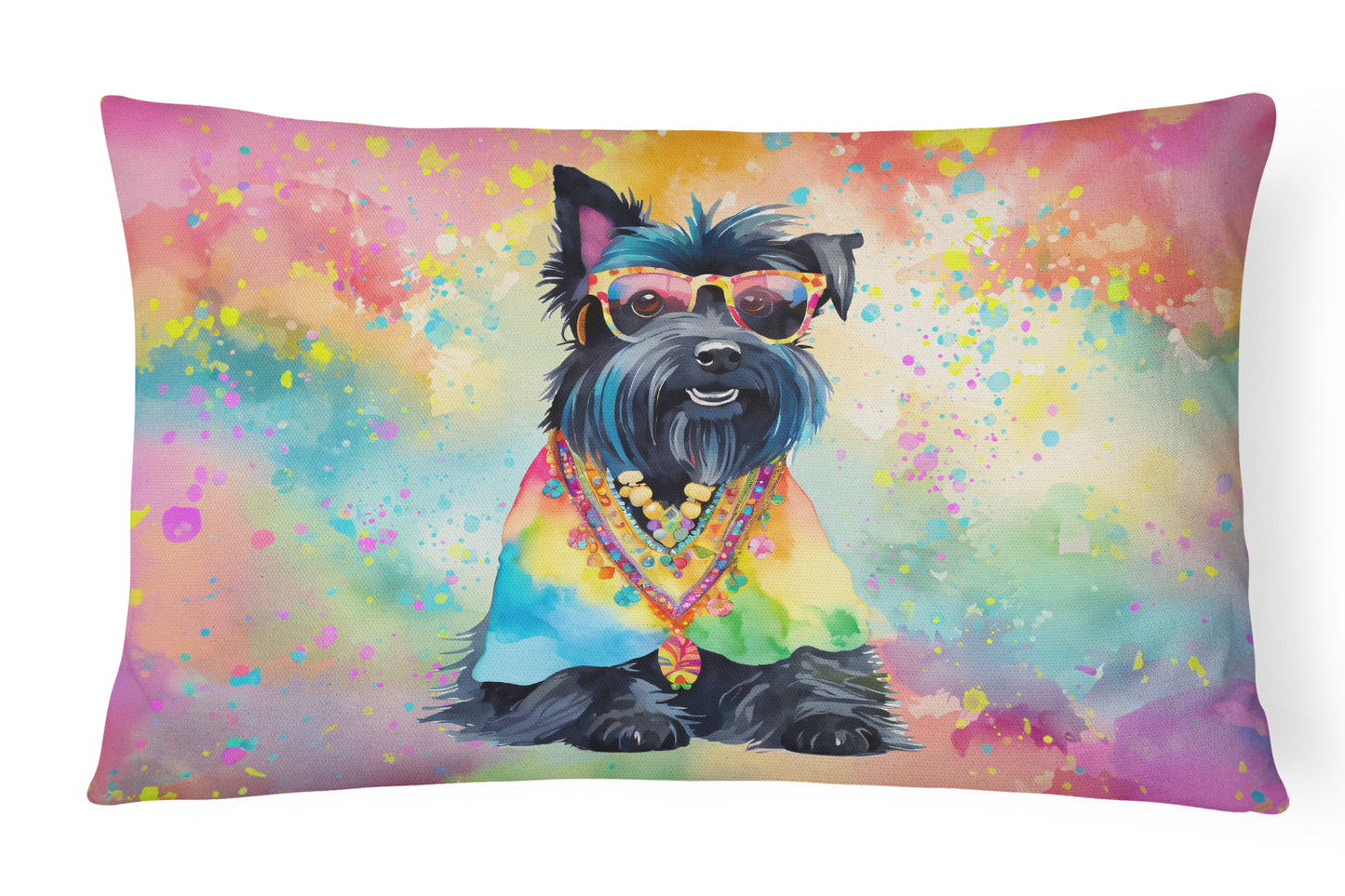 Buy this Scottish Terrier Hippie Dawg Throw Pillow