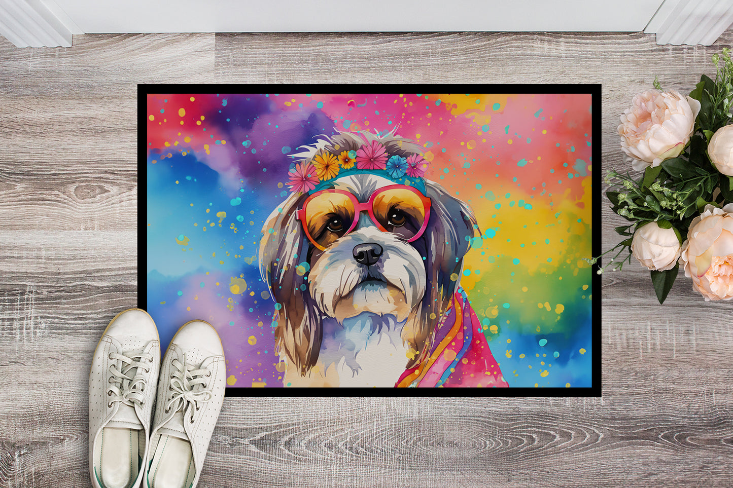 Shih Tzu Hippie Dawg Doormat