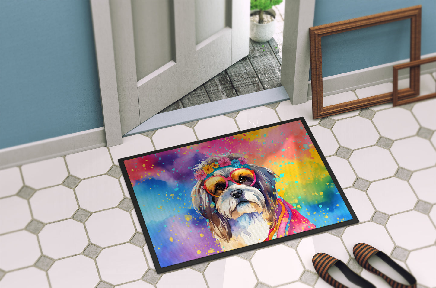 Shih Tzu Hippie Dawg Doormat