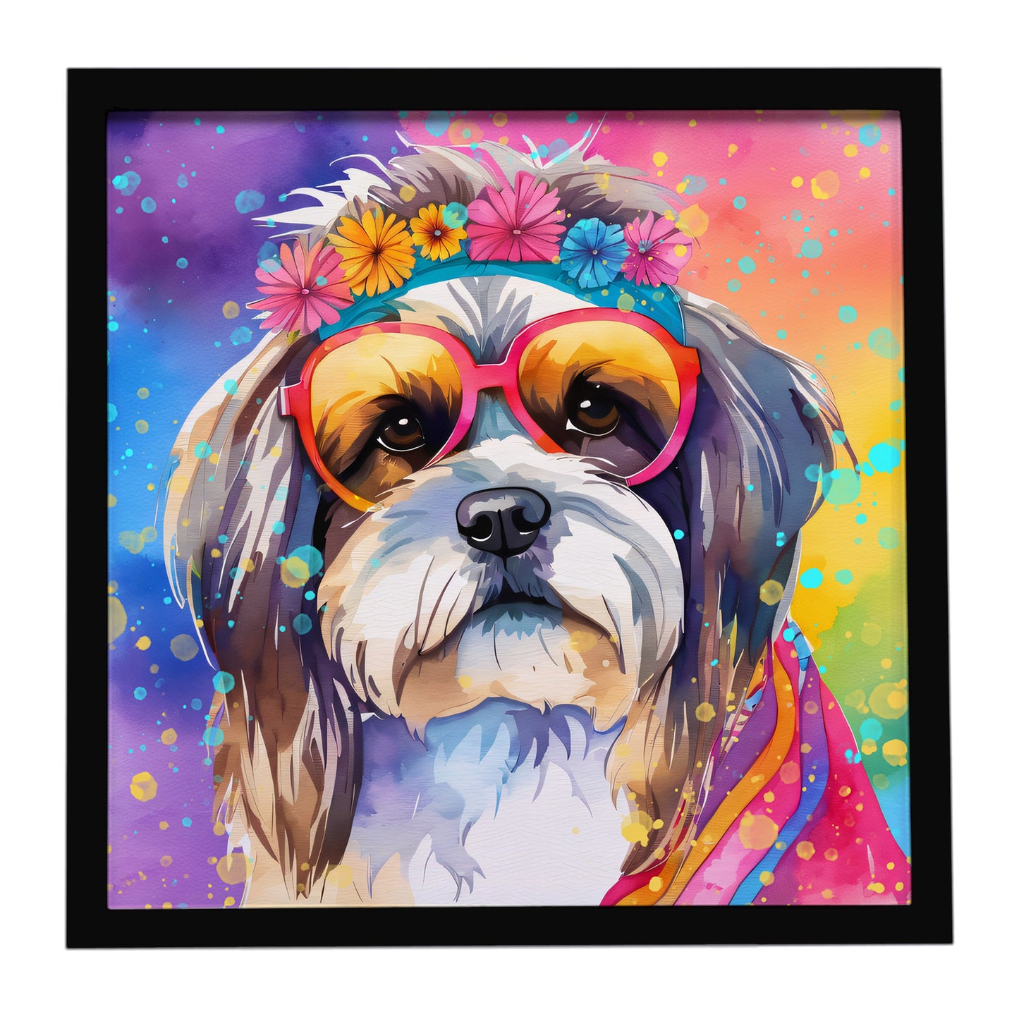 Buy this Shih Tzu Hippie Dawg Framed Metal Print