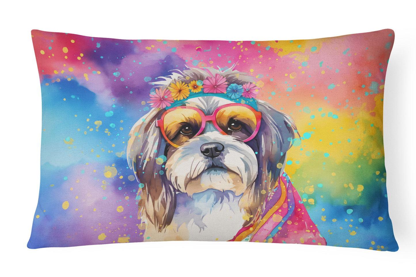 Buy this Shih Tzu Hippie Dawg Throw Pillow