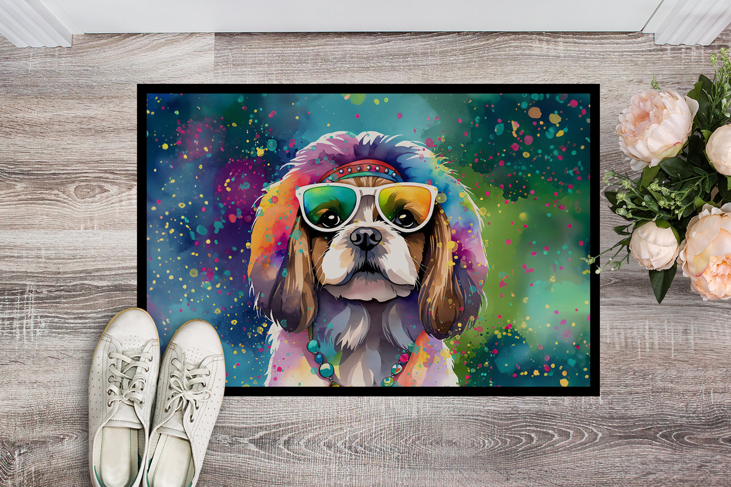 Shih Tzu Hippie Dawg Doormat