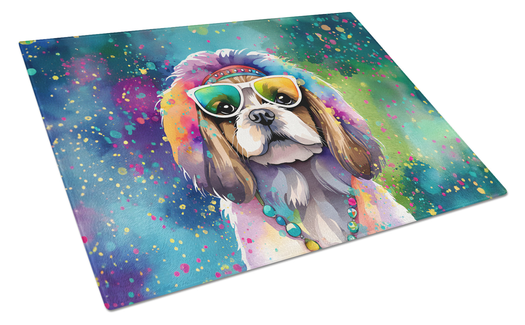 Buy this Shih Tzu Hippie Dawg Glass Cutting Board