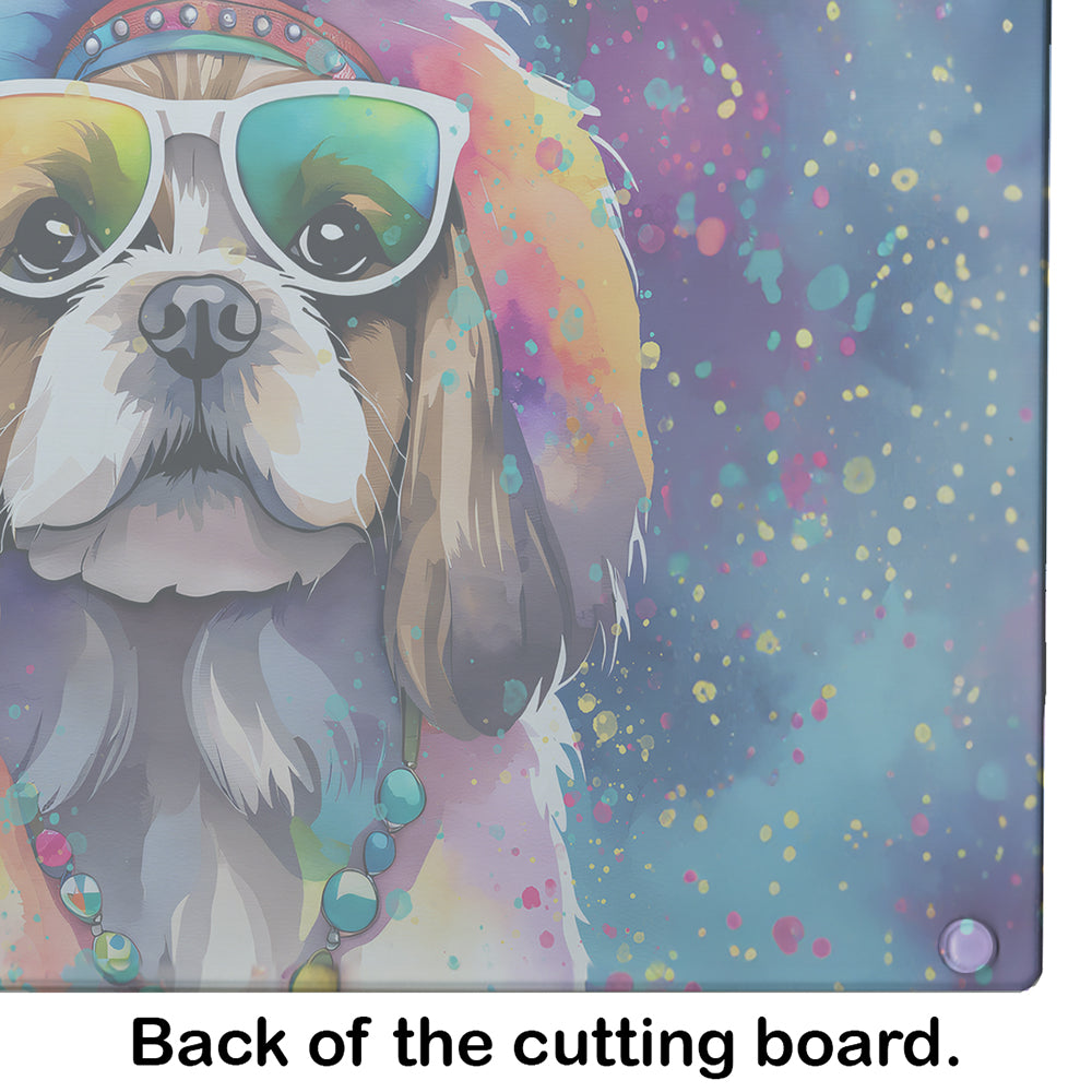 Shih Tzu Hippie Dawg Glass Cutting Board