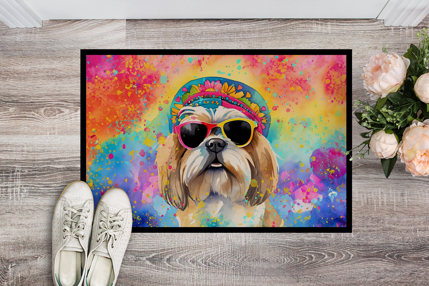 Shih Tzu Hippie Dawg Doormat