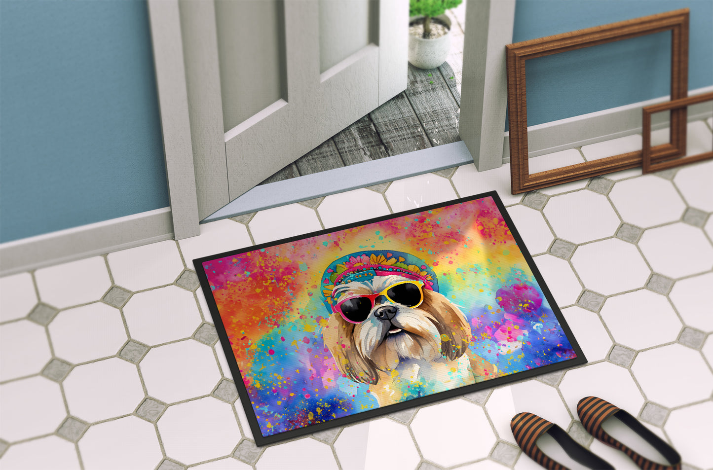 Shih Tzu Hippie Dawg Doormat