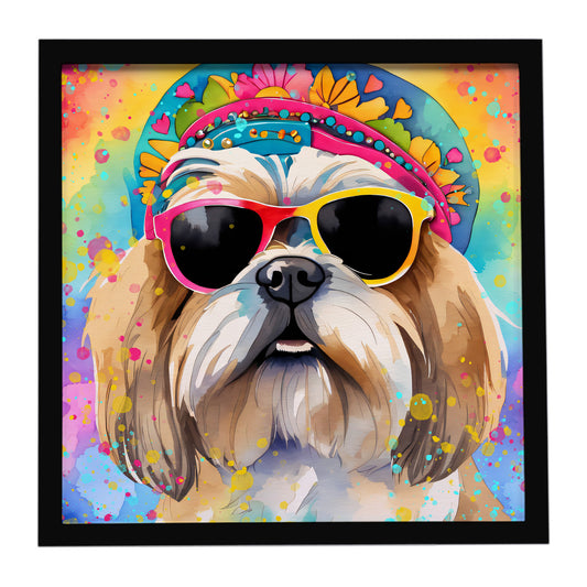 Buy this Shih Tzu Hippie Dawg Framed Metal Print