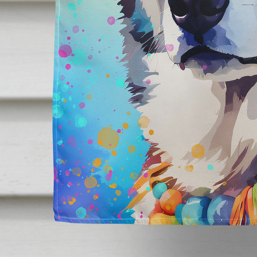 Siberian Husky Hippie Dawg House Flag